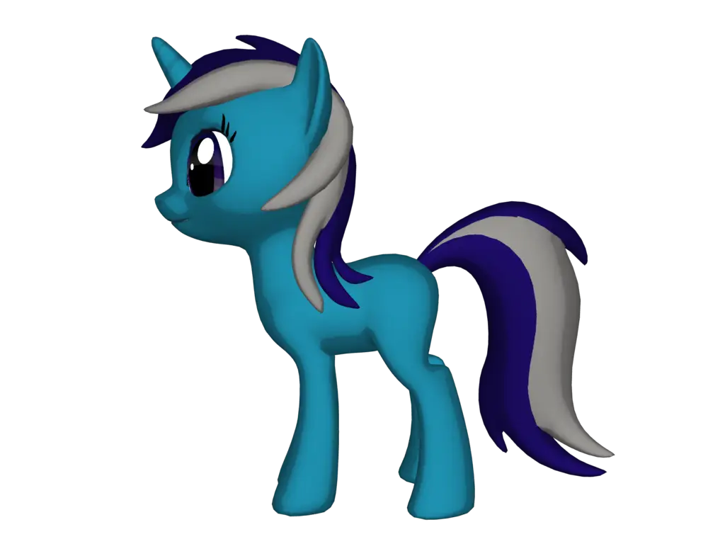 Blue Pony Cartoon Character