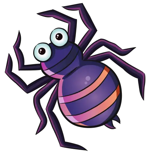 Cute Cartoon Purple Spider