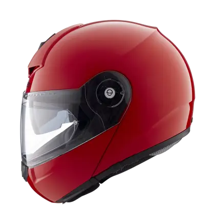 Red Motorcycle Helmet with Visor