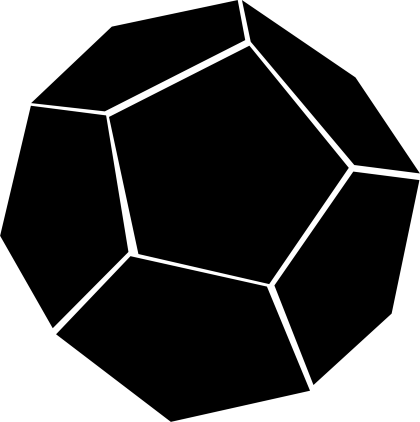 Black Polygonal Dodecahedron Shape