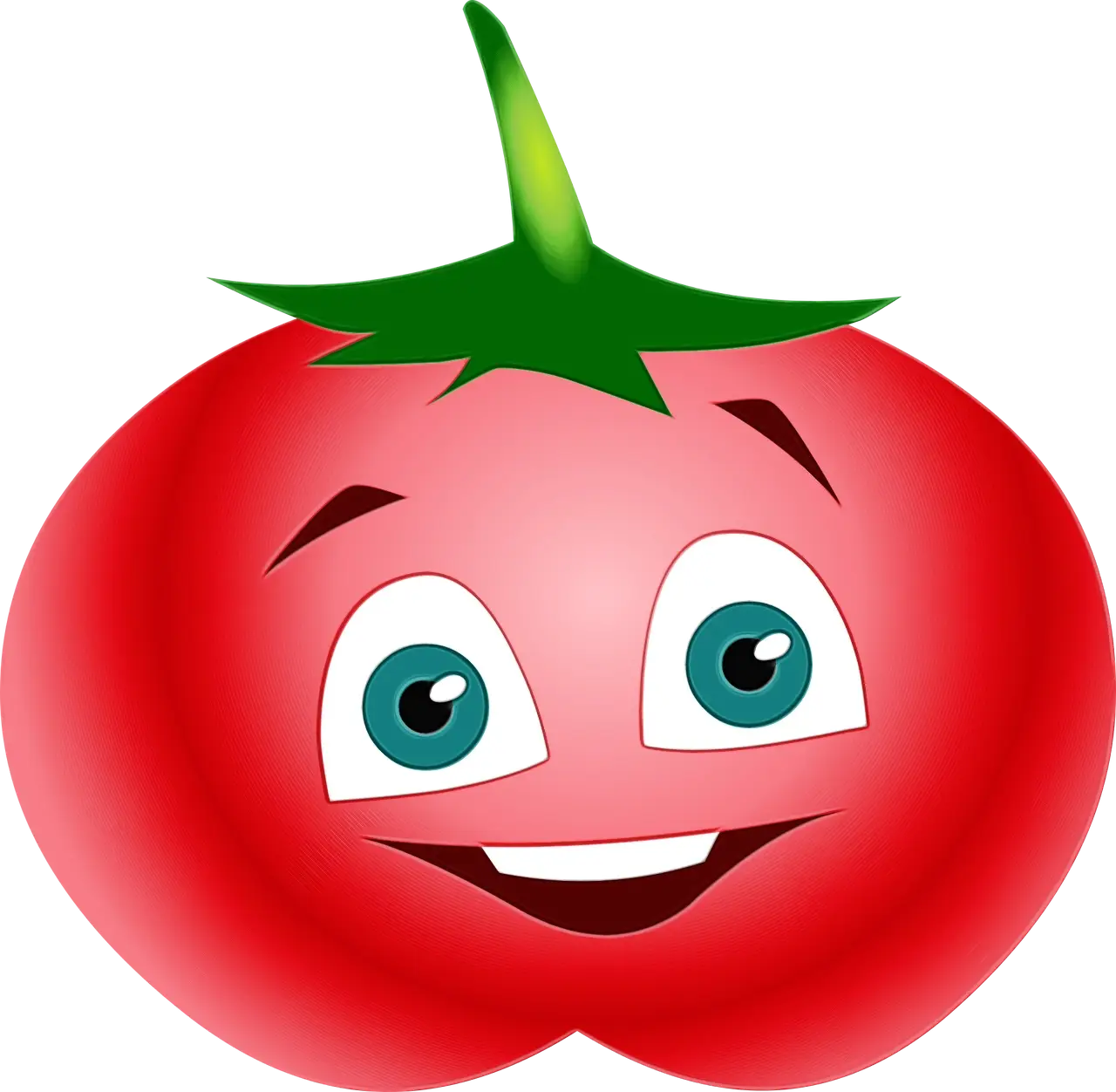 Cartoon Smiling Tomato Character