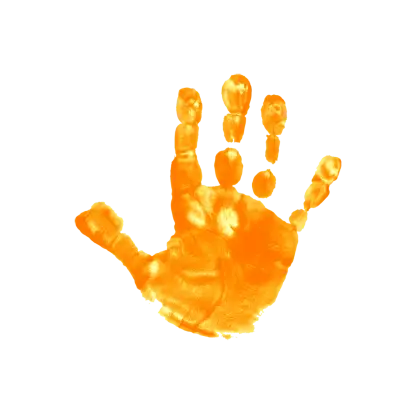 Orange Handprint Art