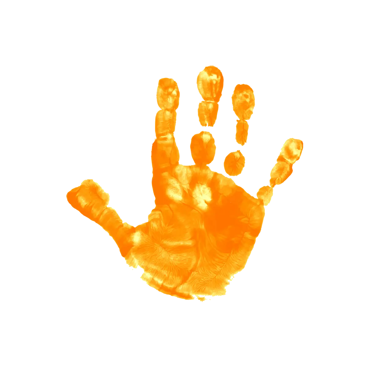 Orange Handprint Art
