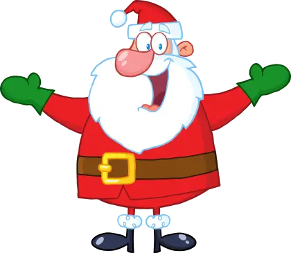 Cartoon Santa Claus in Red Costume