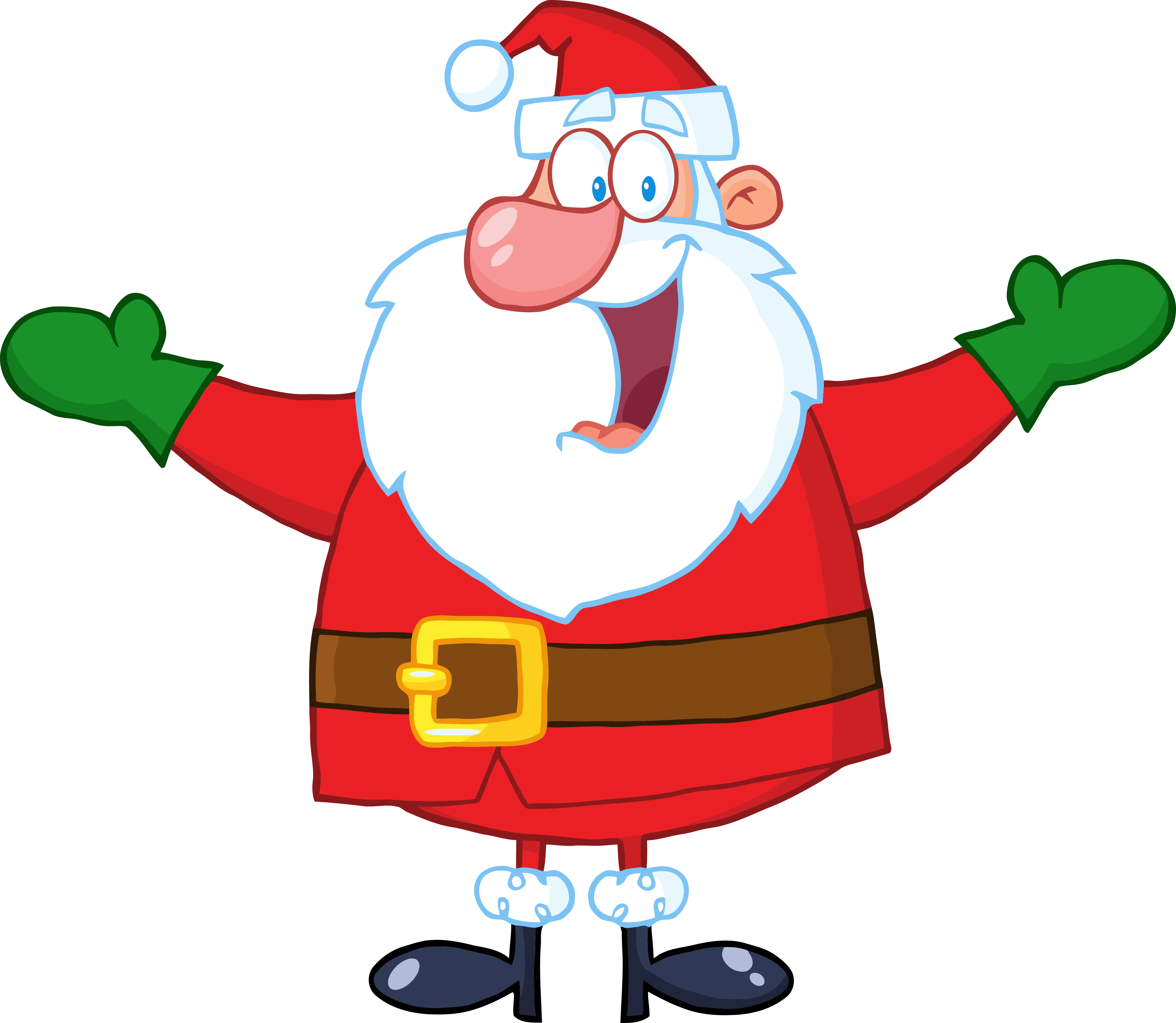 Cartoon Santa Claus in Red Costume