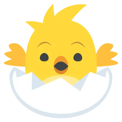 Cute Cartoon Chick Hatching from Egg