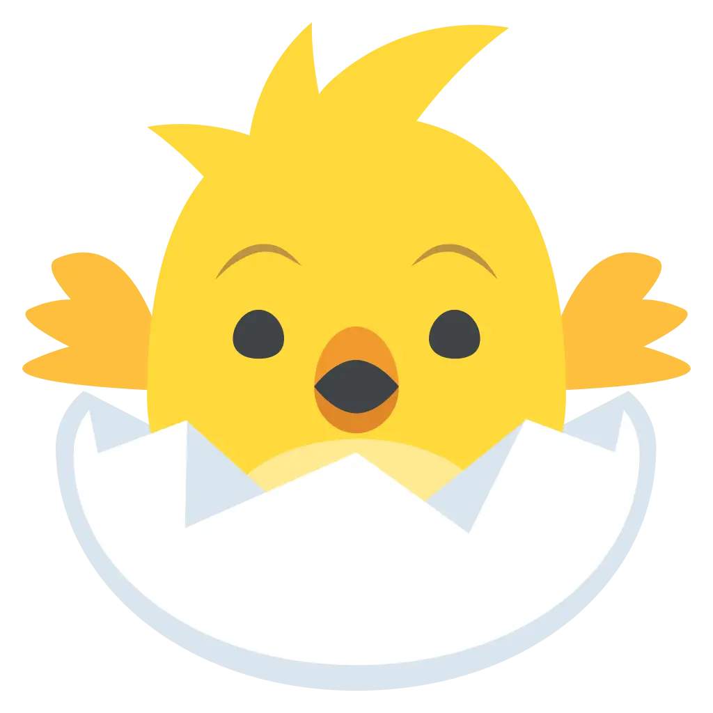 Cute Cartoon Chick Hatching from Egg