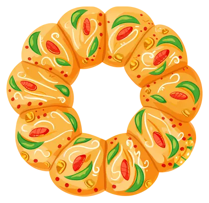 Decorative Bread Wreath with Colorful Toppings