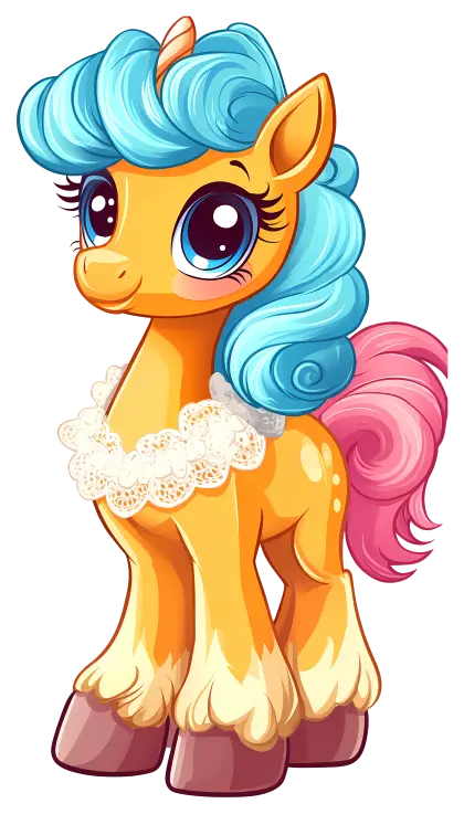Cartoon Pony with Colorful Mane