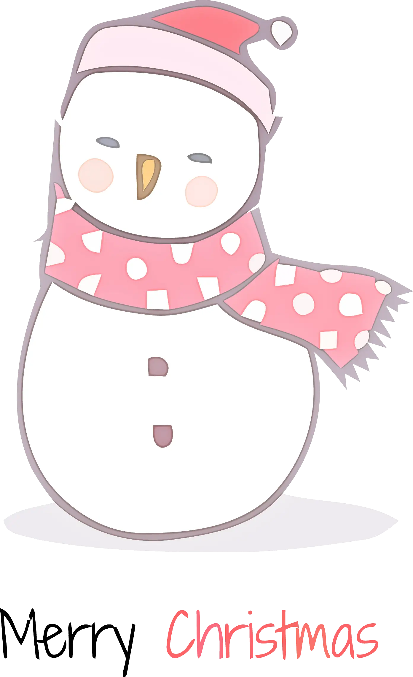 Cute Snowman with Pink Scarf