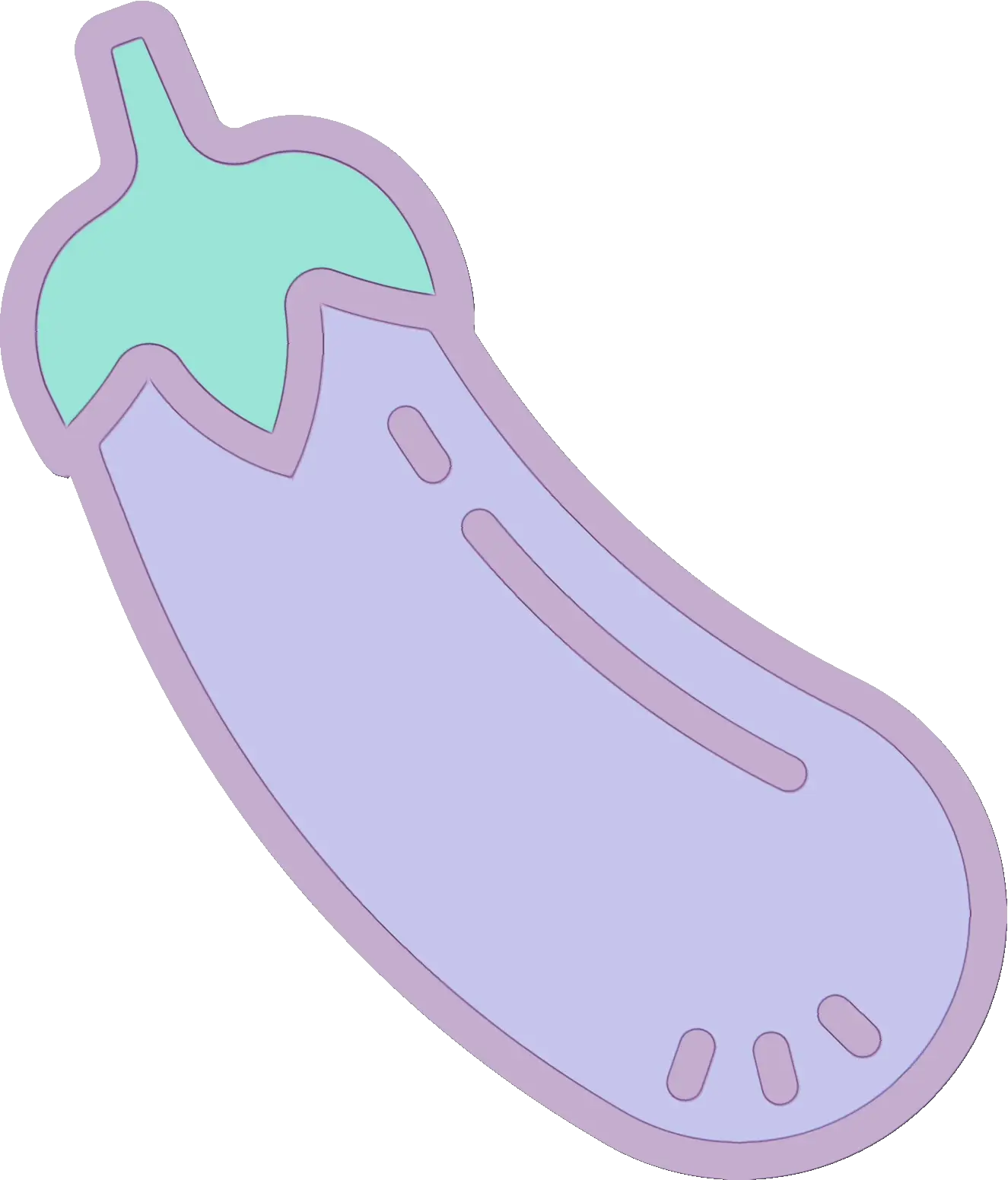 Purple Eggplant Cartoon Illustration