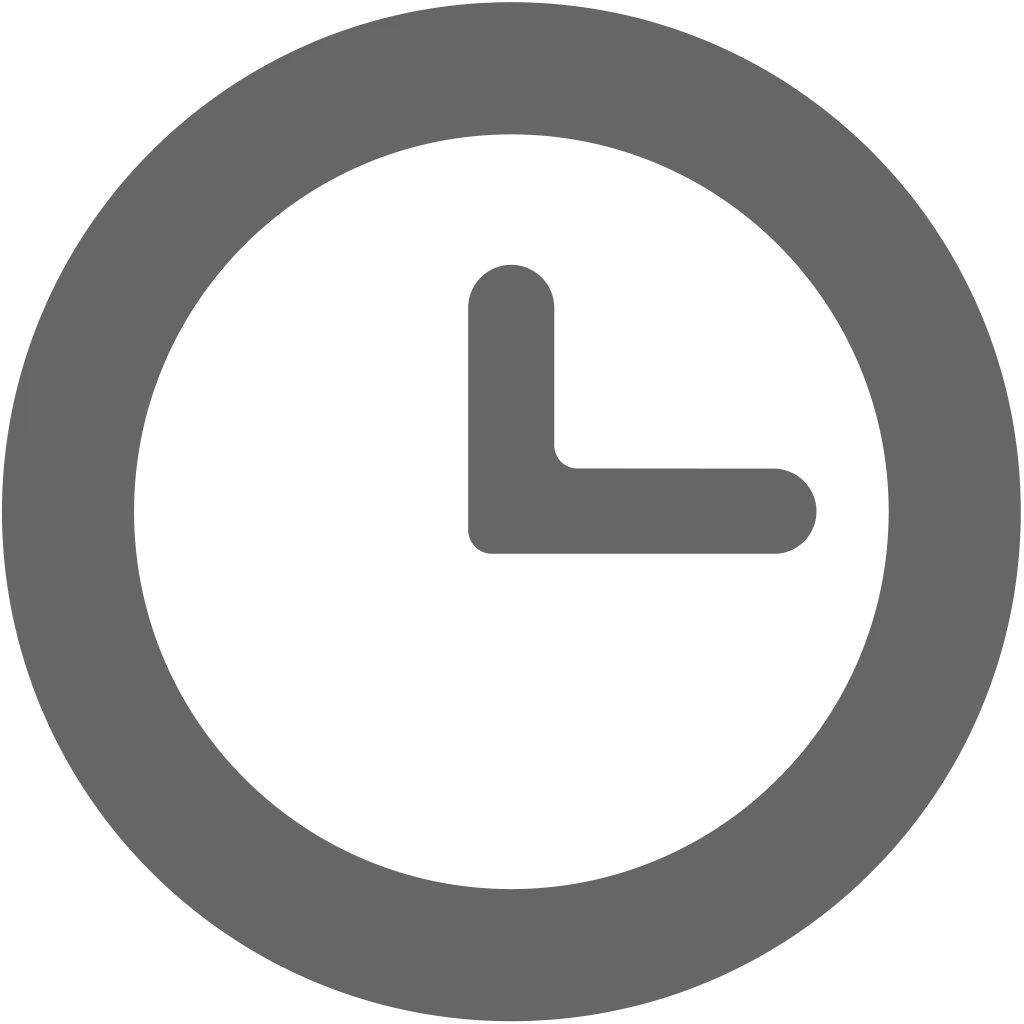 Minimalist Grey Clock Icon Design