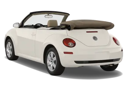 White Convertible Car with Open Roof