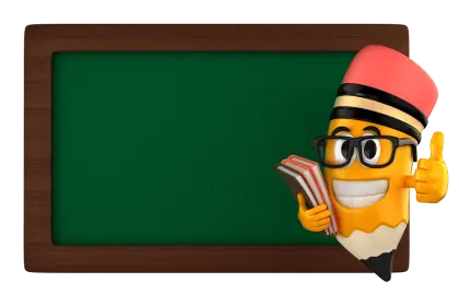 Pencil Character with Chalkboard