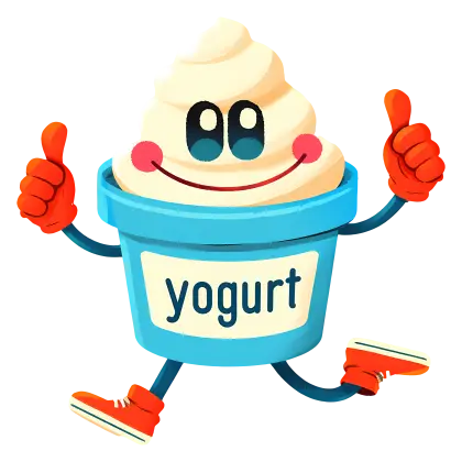 Smiling Yogurt Cup Cartoon Illustration