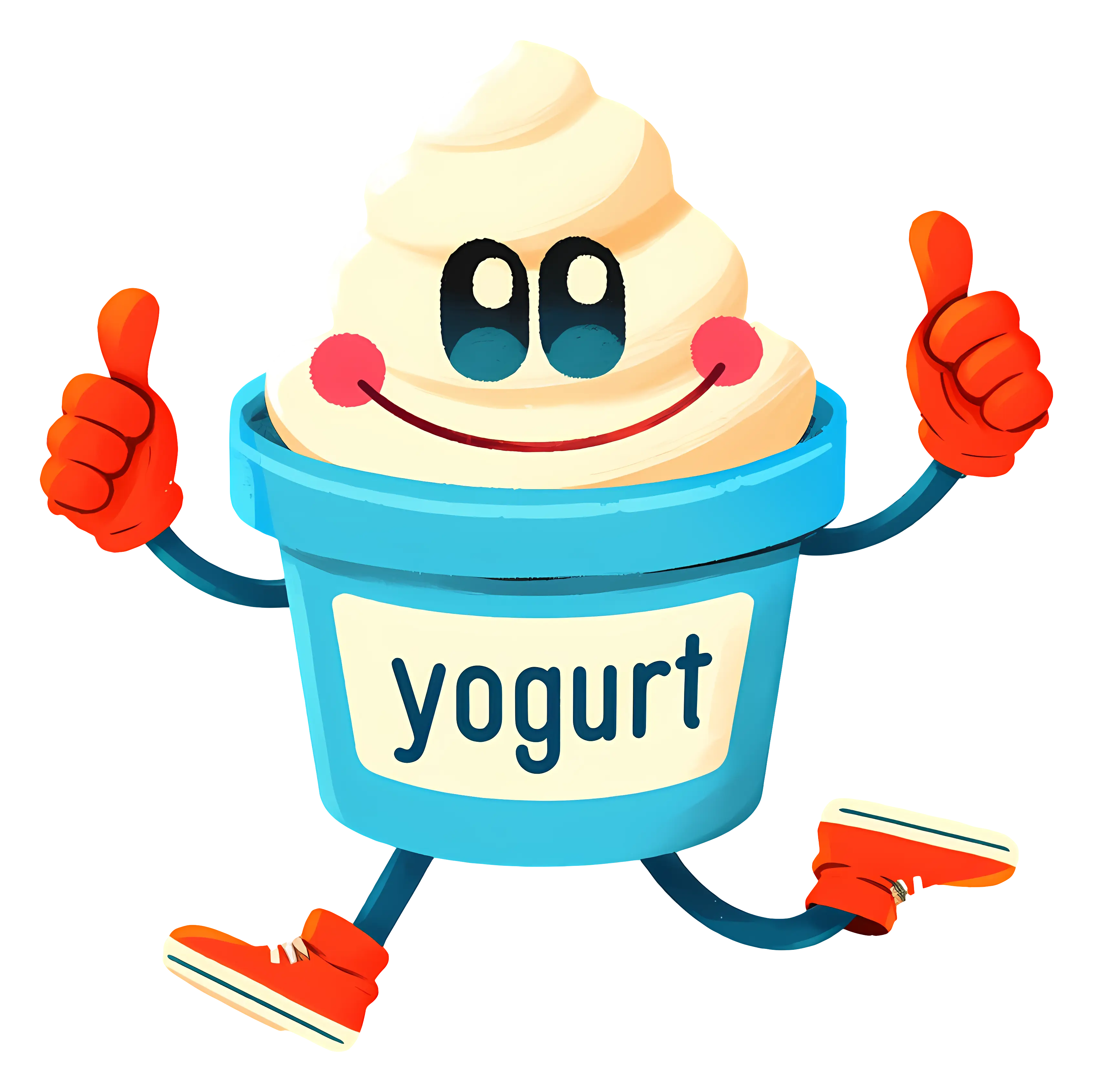 Smiling Yogurt Cup Cartoon Illustration