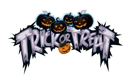 Trick or Treat Sign with Pumpkins