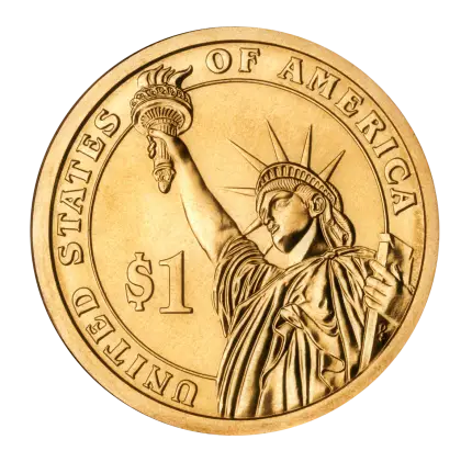 Golden US $1 Coin