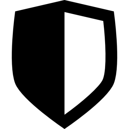 Black Shield Icon for Protection Concept