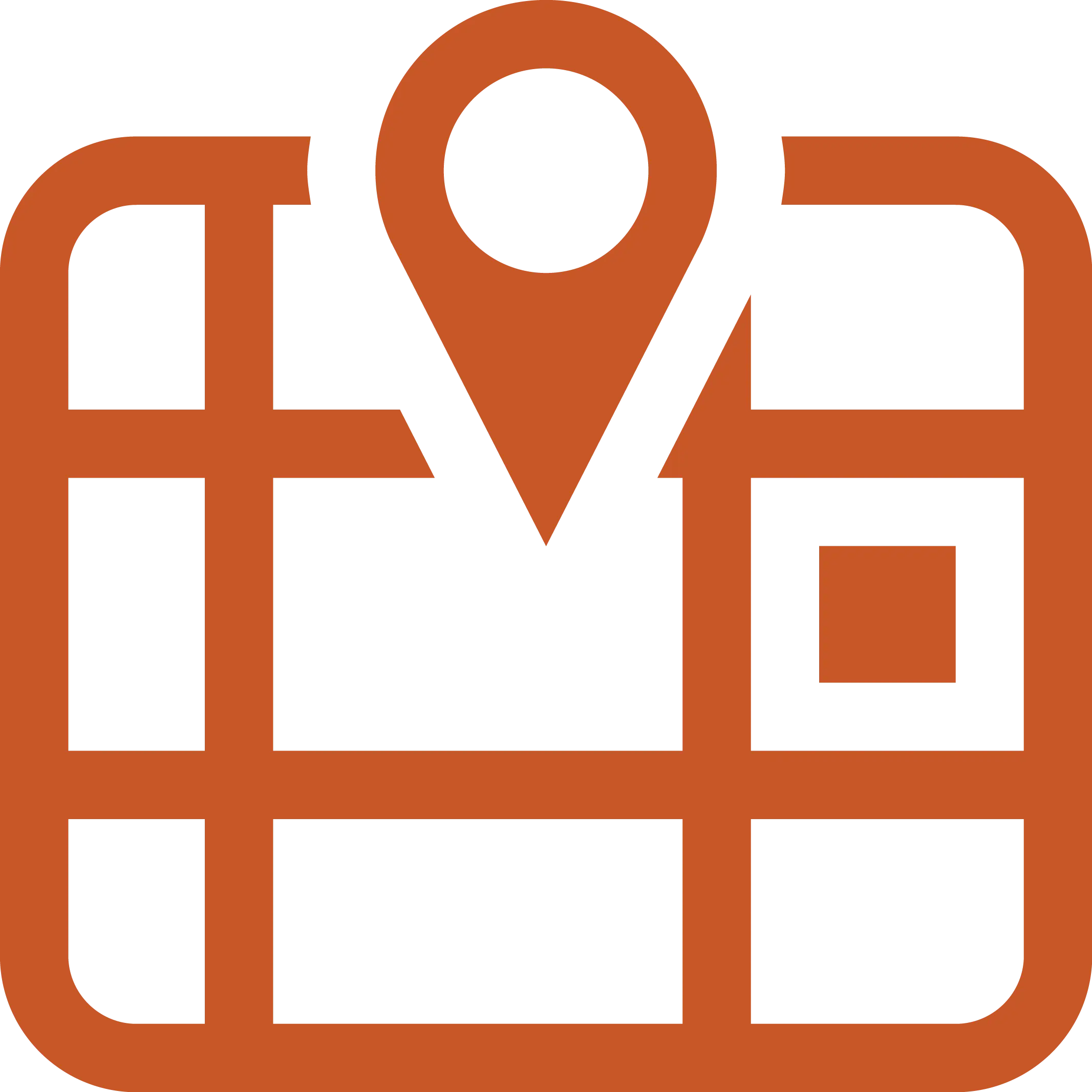 Map Icon with Orange Location Marker Design