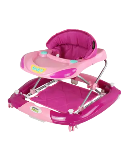Pink baby walker with adjustable seat
