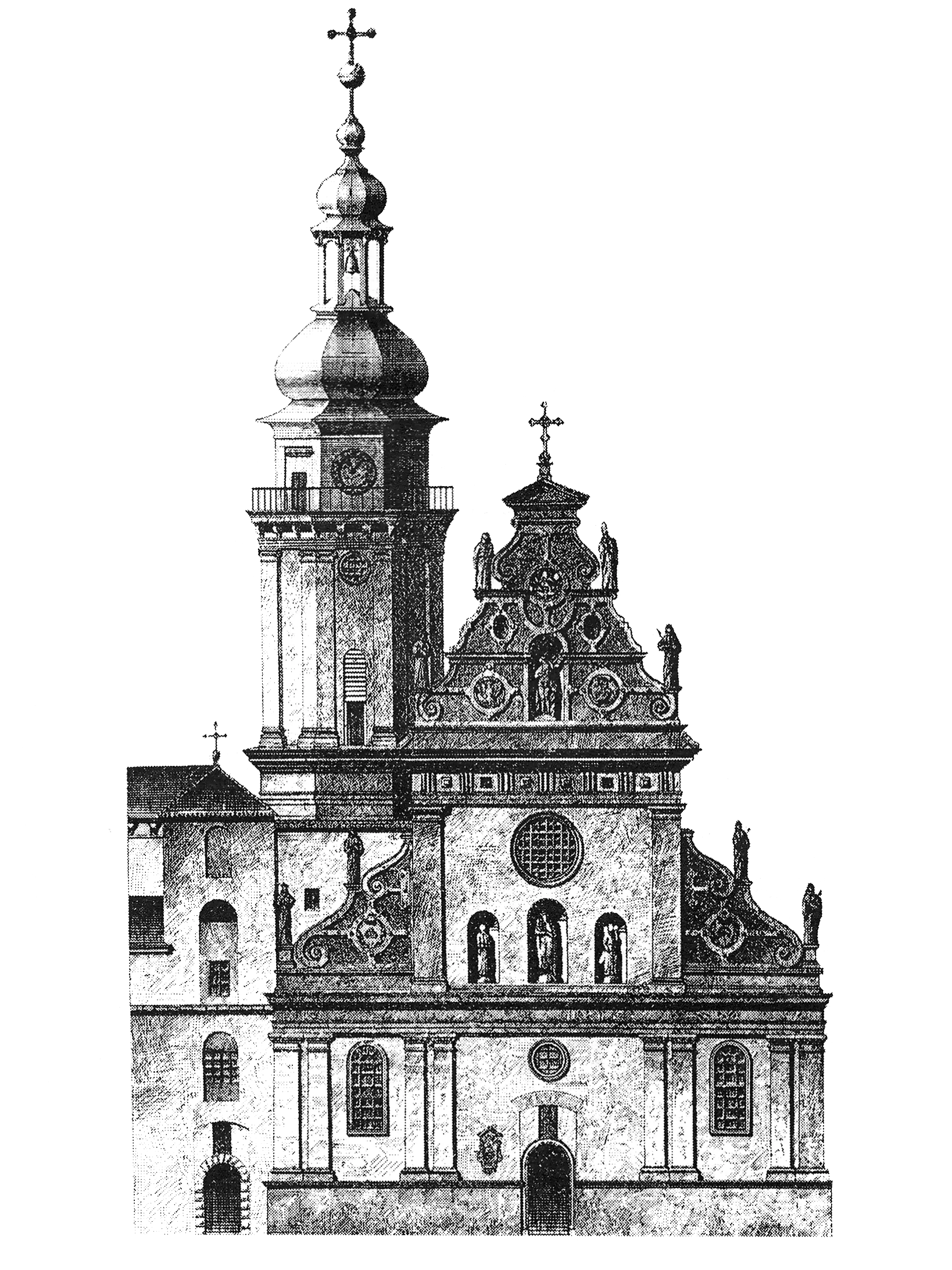Historic Church with Tower and Cross