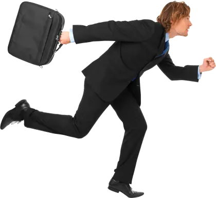 Businessman Running with Briefcase