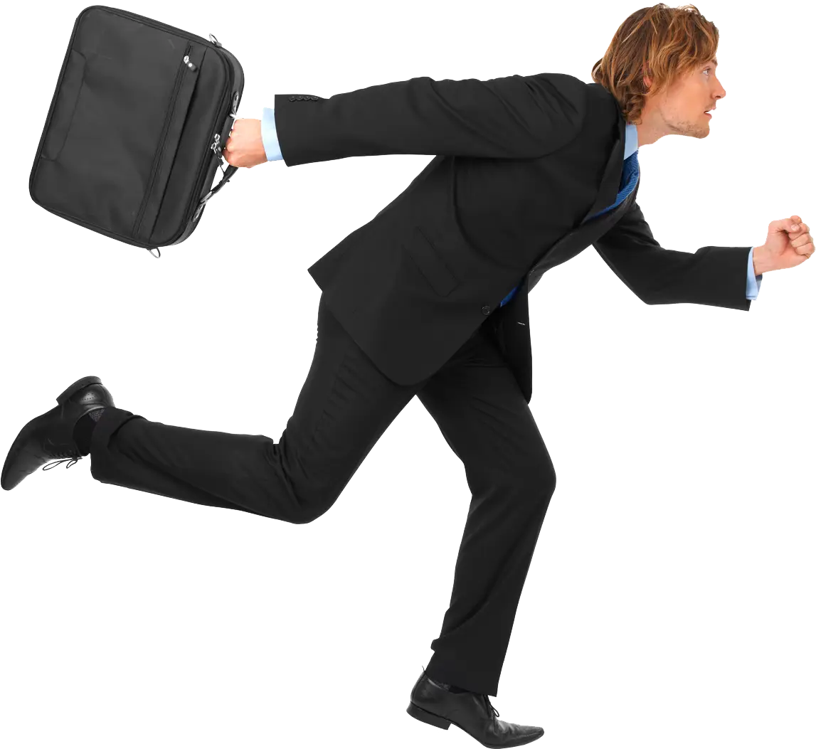 Businessman Running with Briefcase