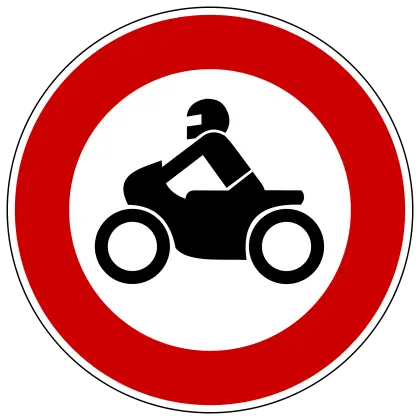 Motorcycle Traffic Sign with Rider