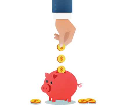 Piggy Bank and Coins Illustration