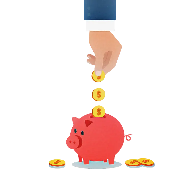 Piggy Bank and Coins Illustration