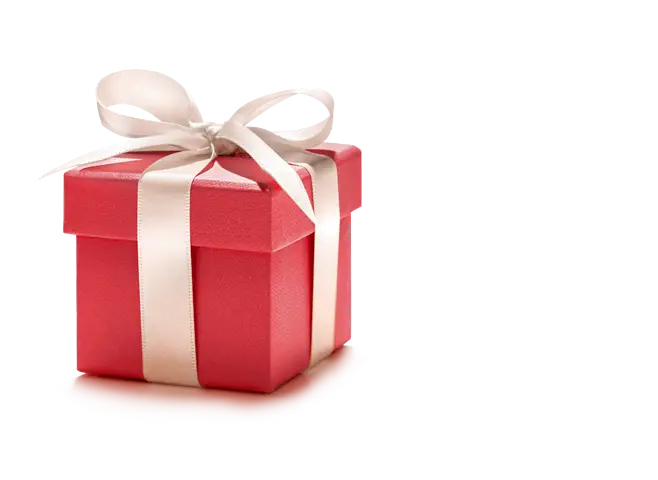 Red Gift Box with White Ribbon