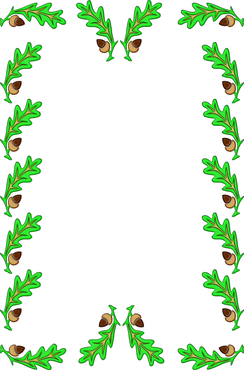 Decorative Oak Leaf Frame with Acorns
