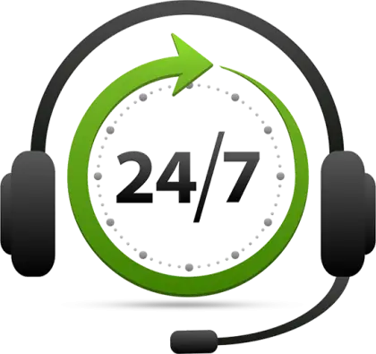 Headset and 24/7 Service Logo Design