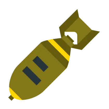 Green Bomb with Yellow Stripes