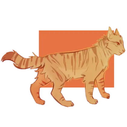 Cartoon Orange Striped Cat Illustration