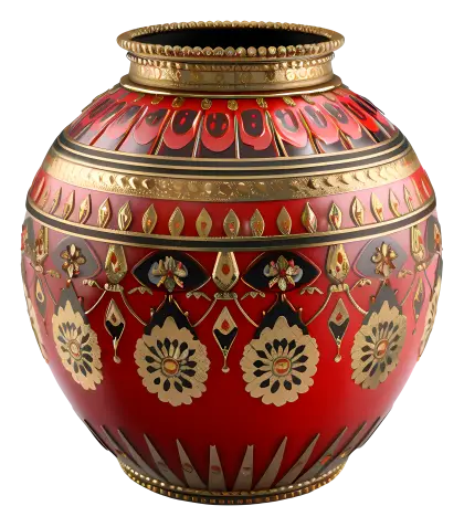 Ornate Red Decorative Vase