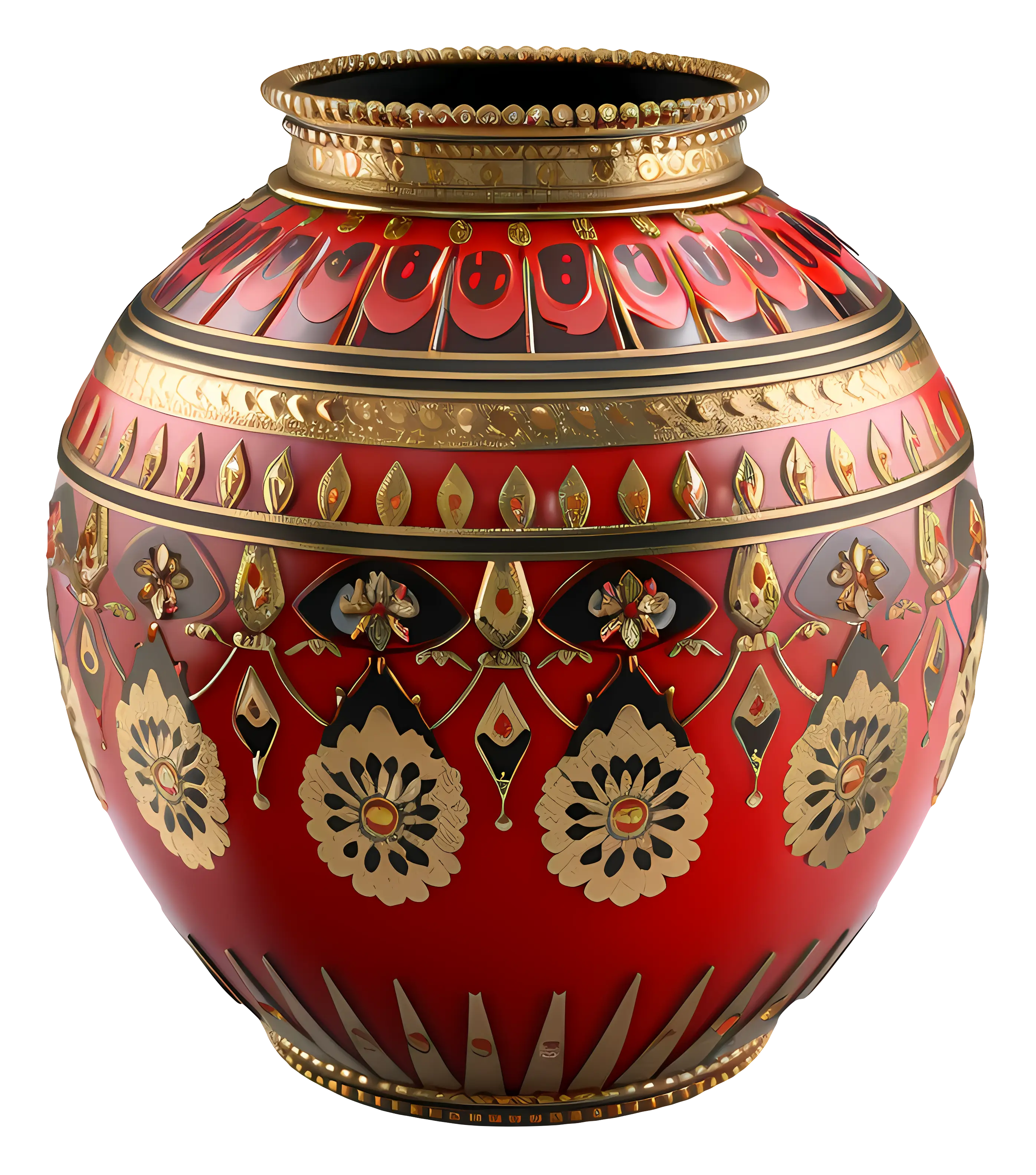 Ornate Red Decorative Vase