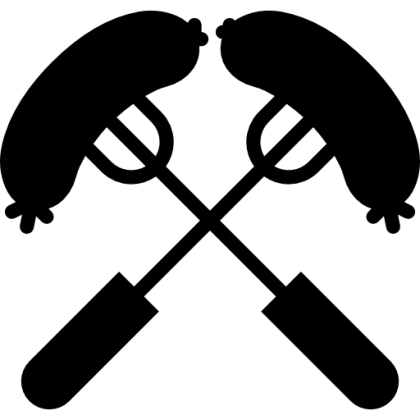 Crossed Sausages Icon for Barbecue Themes