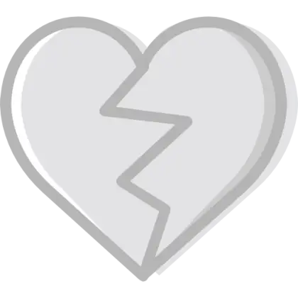 Gray Broken Heart Symbol