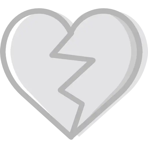 Gray Broken Heart Symbol