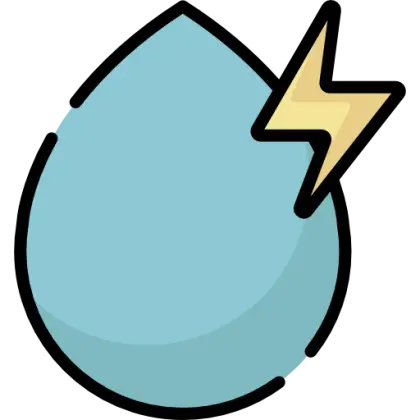 Water Drop with Energy Bolt Icon