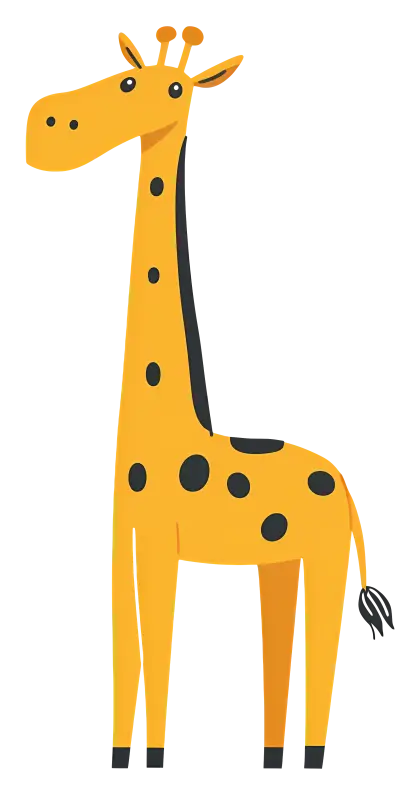 Cute Cartoon Giraffe Illustration