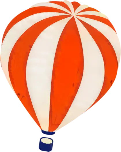 Red and White Striped Hot Air Balloon