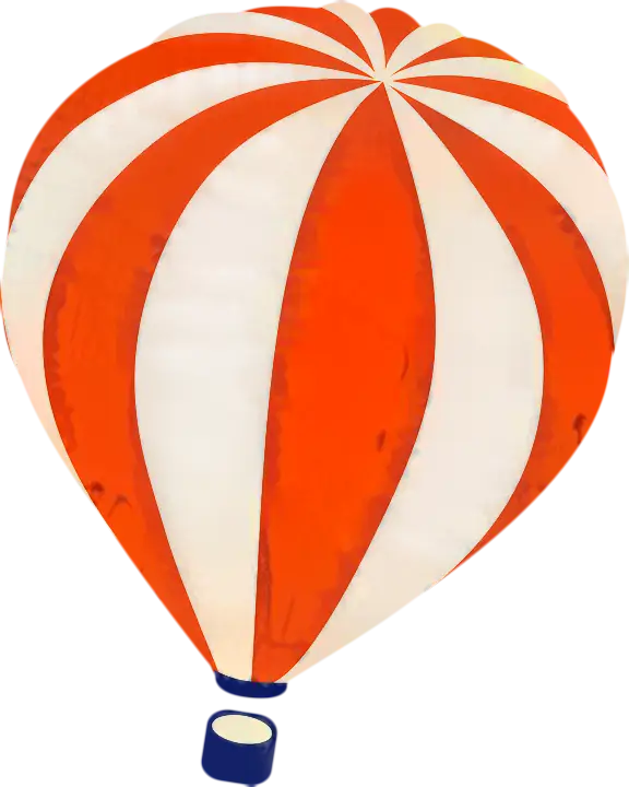 Red and White Striped Hot Air Balloon