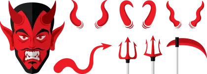 Devil Accessories with Horns and Tridents
