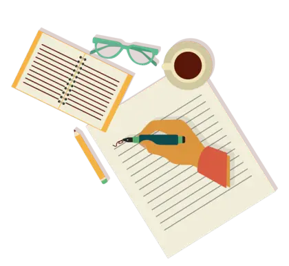 Writing with Pen and Notebook