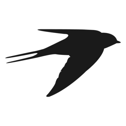 Black Swallow Bird Silhouette in Artistic Form