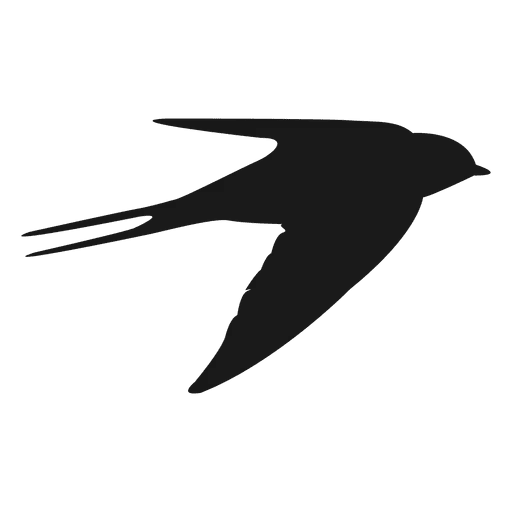 Black Swallow Bird Silhouette in Artistic Form
