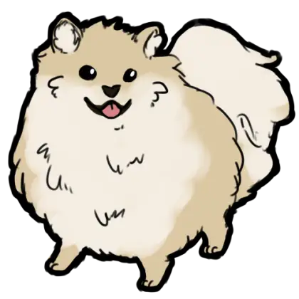 Fluffy Pomeranian Cartoon